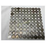 100 Pre-1964 90% Silver Mercury Dimes