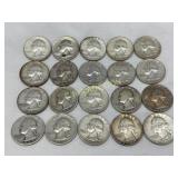 20 Washington Quarters 1948-1964, 90% Silver