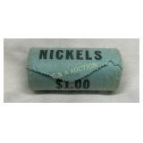 Roll of 20 Jefferson Nickels, 1964, $1 Face Value