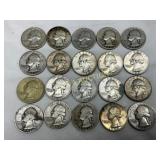 20 Pre-1964 90% Silver Washington Quarters (1941-1