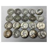 20 United States 1943-1964 Silver Washington Quart