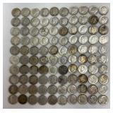 100 U.S. Roosevelt Dimes, 90% Pre-1964 Silver