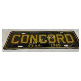 1965 Concord, NC City Tag License Plate