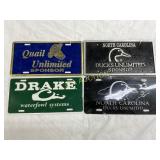 4 Outdoor-Themed License Plates: Quail Unlimited,