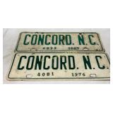 Concord, N.C. City License Tags Dated 1967 and 197
