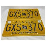 Matching Pair of Alaska License Plates, GXS 370