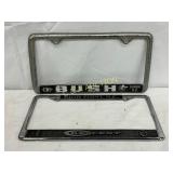 Two Dealership License Plate Frames, Bush Lenoir N