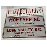 Three North Carolina City Tags, 1983-2015