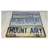 Three North Carolina License Plates, Including 197