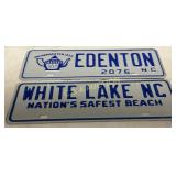 Two North Carolina Souvenir City Tags: Edenton and