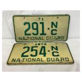 1971 and 1974 North Carolina National Guard Licens