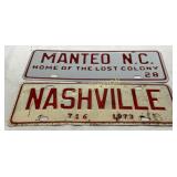Two Early North Carolina City Tags, 1973 and Mante