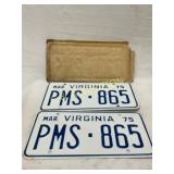 1975 Virginia License Plates in Original Packaging