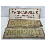 Three ï¿½Thomasville: The Chair Cityï¿½ License Plates