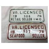 Embossed Virginia Motorcycle Tags: 1976 and 1978