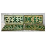 4 1974 North Carolina License Plates