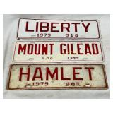 3 North Carolina City License Plates, Liberty 1979