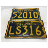 1944 and 1954 Pennsylvania License Plates