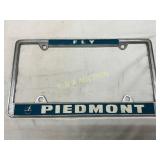 Metal License Plate Frame with ï¿½Fly Piedmontï¿½ Bran