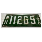 1916 New Hampshire Porcelain License Plate