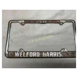 Vintage Metal License Plate Frame: Ford Welford Ha
