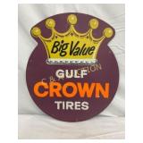 16×18 Metal Gulf Crown Tires Advertising Display S