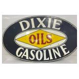 Dixie Oils Gasoline Double-Sided Porcelain Sign, 6