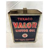 Texaco Valor Motor Oil Two-Gallon Tin Container