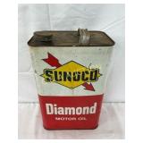 Sunoco Diamond Motor Oil Tin Can, 10 Quarts