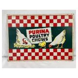 Purina Poultry Chows Metal Advertising Sign, 14in