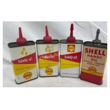 4 Shell Handy Oil 4 oz Cans with Spouts