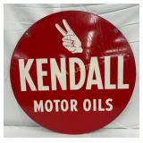 24-Inch Double-Sided Metal Kendall Motor Oils Sign