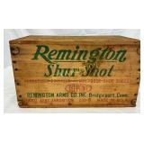 Remington Shur Shot Wooden Ammo Box, 14in x 8in