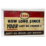 Esso Tin Sign, 17 1/2 x 10 Inches