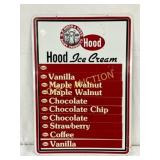 Metal H.P. Hood & Sons Ice Cream Menu Sign, 14×20