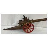 Cast Metal Toy Cannon with Red Spoked Wheels, 17×6