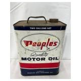 Vintage Peoples Gas Stations Two-Gallon Motor Oil