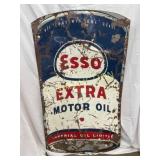 27 1/2 x 49 Metal Esso Die-Cut Oil Can Advertising