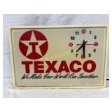 Early Texaco Plastic Light-Up Clock with Logo and