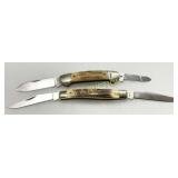Sheffield and Schrade Pocket Knives with Stag Horn