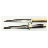 Fixed-Blade Daggers with Wood and Brass Handles