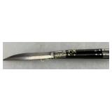 Butterfly Folding Knife with Metal and Dark Handle