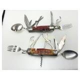 Two Multitool Folding Pocket Utensils