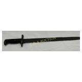 Military Bayonet with Steel Blade and Black Ribbed