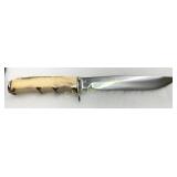 Stag Antler Hunting Knife, Fixed Stainless Blade