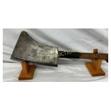 20-Inch Vintage Cleaver with Wooden Handle and Ste