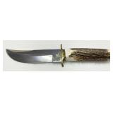 Hunting Knife with Stag Antler Handle, Fixed Blade