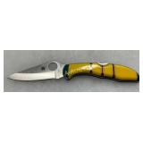 Spyderco V8T10 Folding Knife with Yellow Multicolo