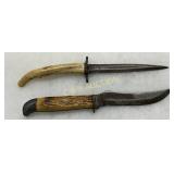 Antler and Bone Handle Fixed Blade Knives