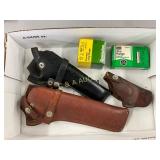 Leather Holsters and 12-Gauge Shotgun Shells